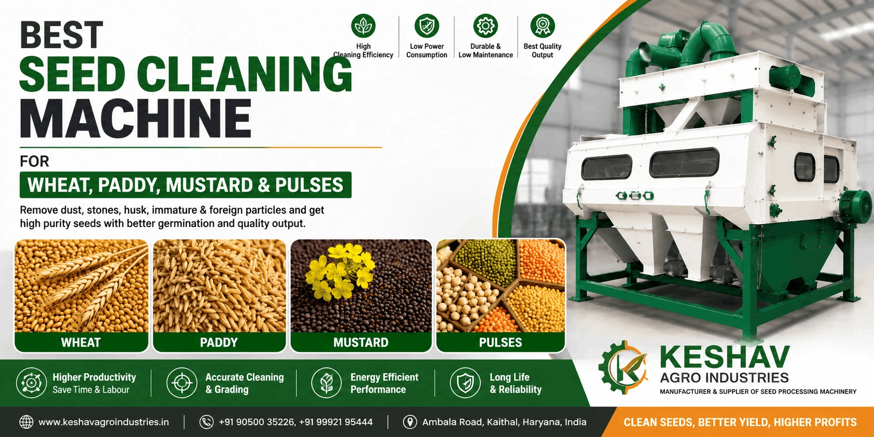 Best Seed Cleaning Machine for Wheat, Paddy, Mustard & Pulses